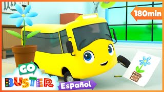 ¡NO QUIERE IR A LA ESCUELA!  Go Buster en Español  Dibujos para niños con autobuses