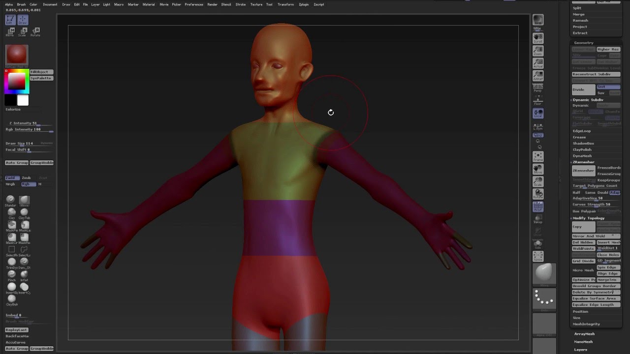 how to cut geometry with another shape zbrush