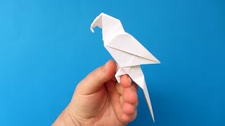 DIY Как сделать Попугая из бумаги А4, который может сидеть на пальце Легкая Инструкция Оригами