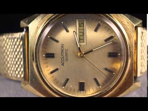 1982 vintage bulova accutron mens wristwatch p2 gold plated youtube