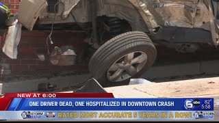One driver dead, one hospitalized in downtown Knoxville crash
