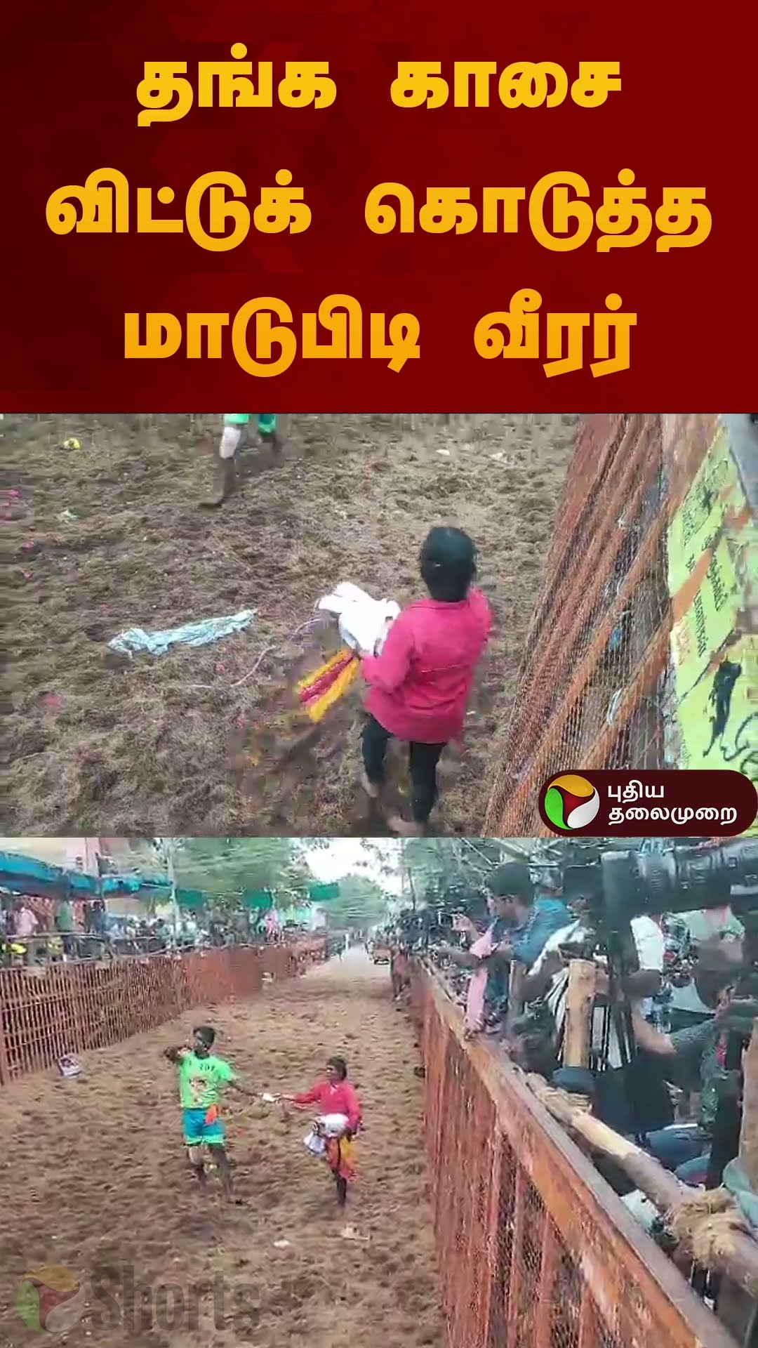 தங்க காசை விட்டுக் கொடுத்த மாடுபிடி வீரர் | #jallikattu2025 | #madurai | #shorts