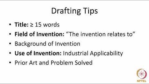 Introduction to Patent Drafting: Complete Specification