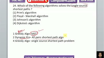 Dijkstras algorithm question | DAA | UGC NET computer science previous question solution June 2018