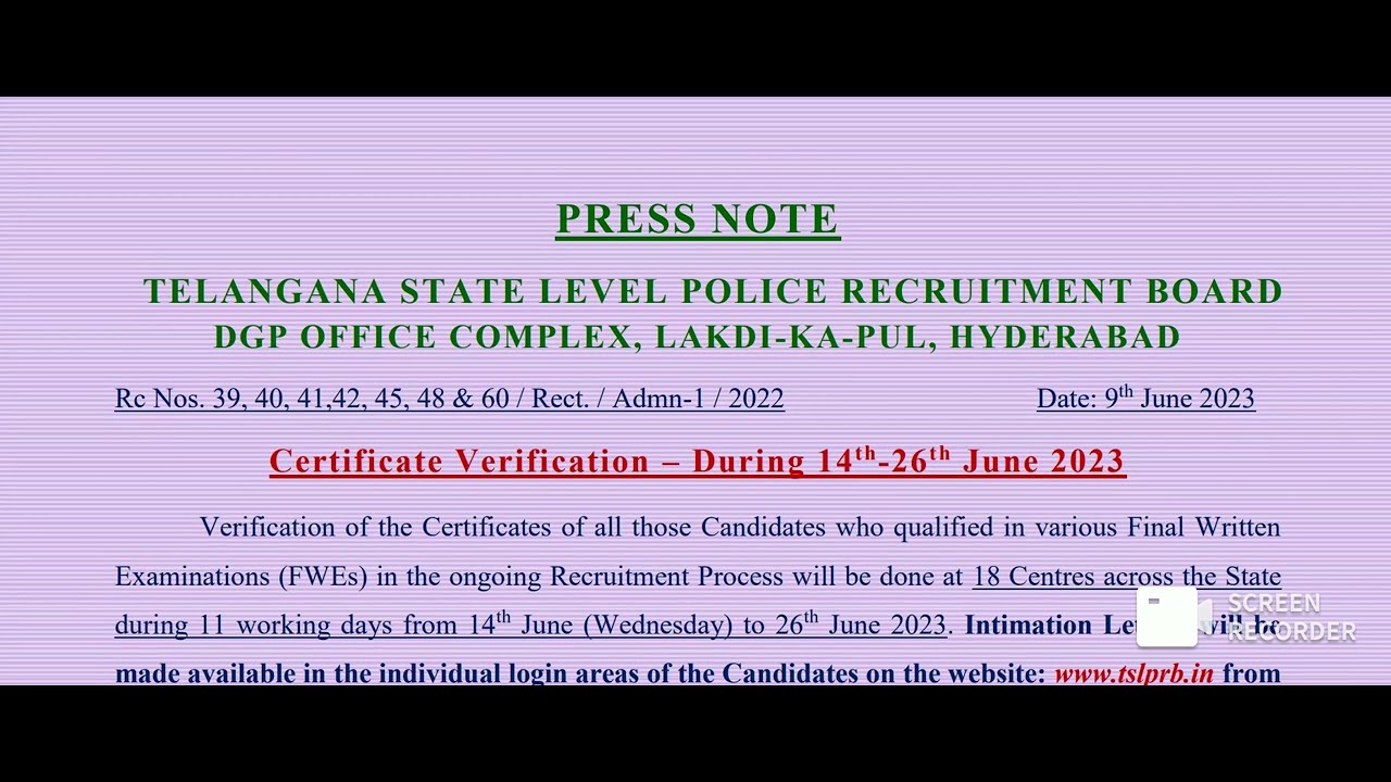 Telangana Police Recruitment|Certificate Verification|Editing of Application Step by step 