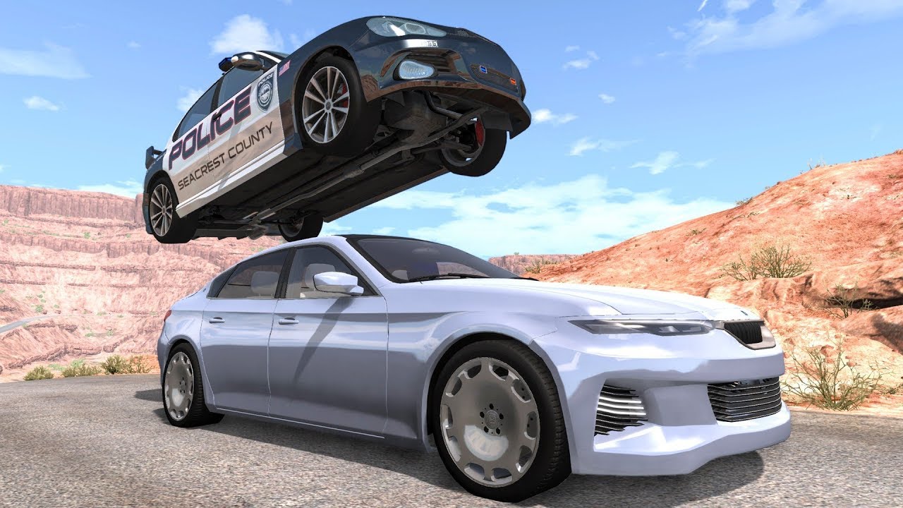 Crazy Police Chases #90 - BeamNG Drive Crashes