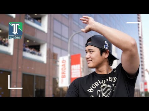 LAが一体に 大谷翔平と歩くドジャース2連覇パレード - YouTube