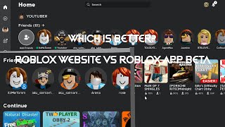 Comparison: Roblox Website VS Roblox App Beta