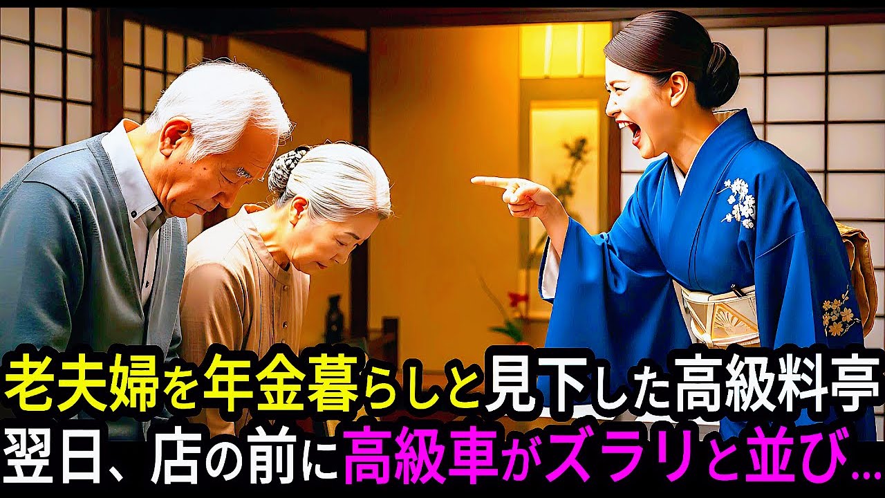 「年金暮らしが来る店じゃない！」老夫婦を見下した高級料亭。翌日、店の前に高級車がズラリと並び...