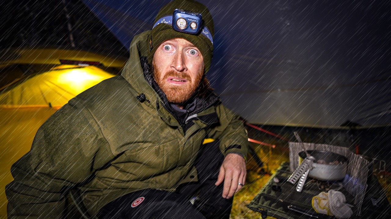 ⁣CAUGHT In The WORST Storm of My Life! SOLO Camping in Heavy Rain