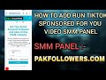 How to ads run tiktok sponsored in smm panel  smm panel ma tiktok ki ko foryou ma dala