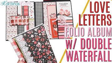 Double Waterfall Folio with Pockets using Love Letters by PhotoPlay, Double Waterfall Mini Album