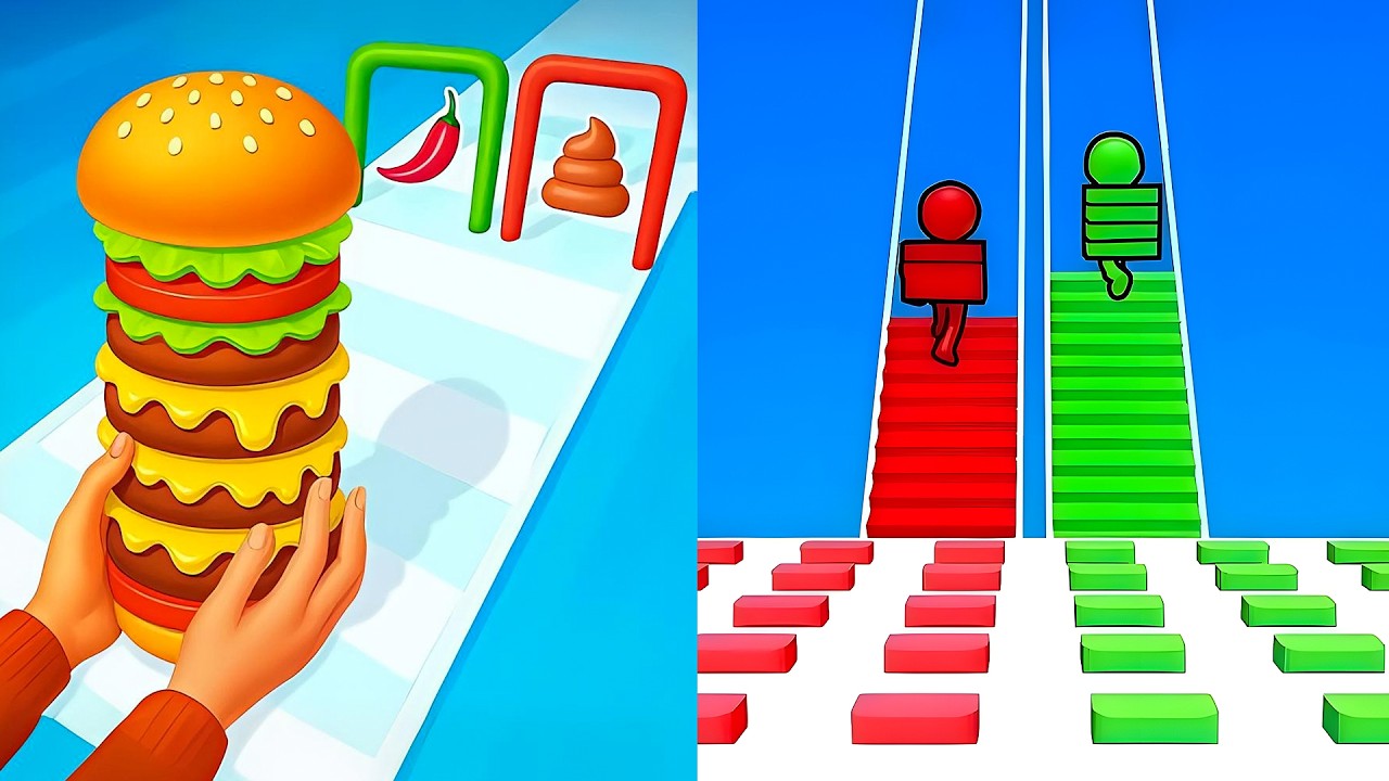 Bridge Race vs Food Run 💥 EPIC SpeedRun Challenge - All Levels Unlocked (Android,iOS)