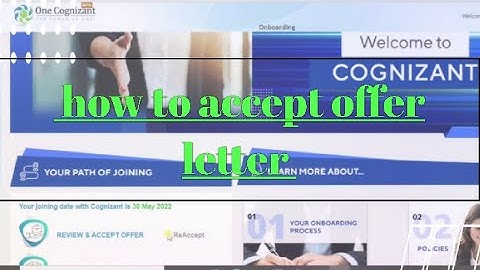How to accept Cognizant Offer Letter | Offer letter Accept kaise kare | #CognizantJoiningProcess