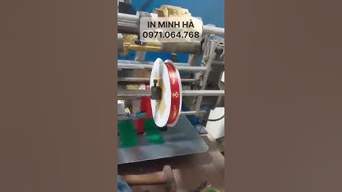 Máy ép kim vàng logo lên dây ruy băng buộc thiệp cưới- máy ép kim dây gói quà- IN MINH HÀ