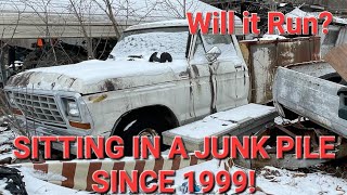 Will it run? 1979 F150 tool truck left in a scrap pile!