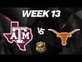 EPSL Football: College Program: Texas A&amp;M Aggies vs Texas Longhorns - Week 13