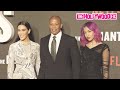 Dr dre his wife nicole young  daughter truly young arrive to the defiant ones movie premiere