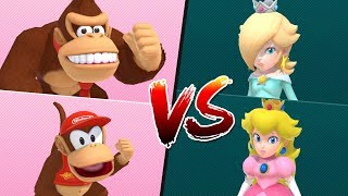 Super Mario Party - Watermelon Walkabout - Donkey Kong vs Diddy Kong vs Princess Peach and Rosalina
