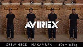【クルーネック】AVIREX アヴィレックス デイリーウェアシリーズ 各サイズの比較