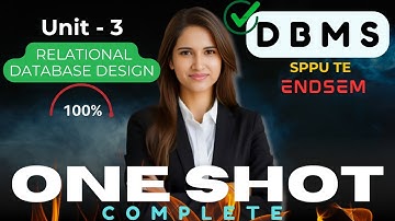 DBMS Unit-3 Relational Database Design | Complete ONE SHOT 🔥| SPPU TE | #dbmsunit3 #sppu #sppuDBMS