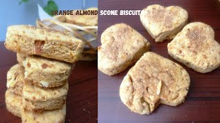 Orange almonds cookies | How to make flaky scone biscuits | #Healthycookies with wheat flour