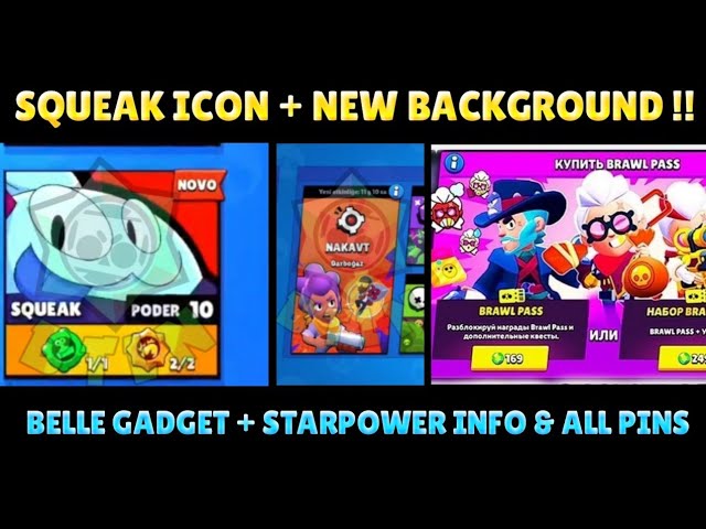 Squeak Icon New Background Belle Gadget Starpower Info All Pins Brawl Stars Youtube - squeak brawl stars png