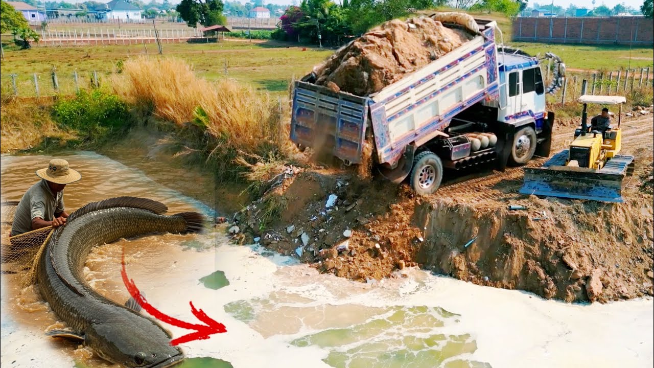 Great new project!! StroNG clearing, pushing soil, dumping garbage bins under houses by Dozer & DumP