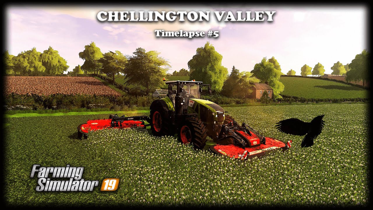 Mowing clover/making clover silage bales, harvesting wheat | Chellington Valley | Timelapse #5