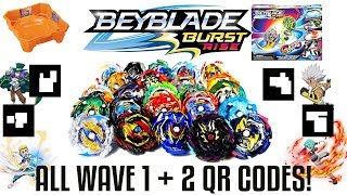 ALL WAVE 1 AND WAVE 2 QR CODES BEYBLADE BURST RISE HYPERSPHERE SETS STADIUM STARTERS SINGLES