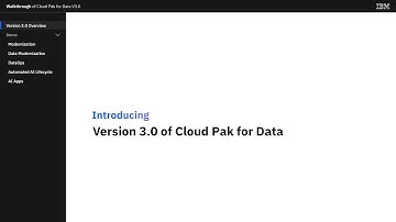 IBM Cloud Pak for Data バージョン3.0 Walkthrough