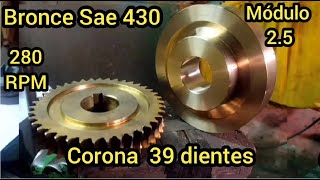 Maquinado de Piñón Corona en bronce  ---- #TorneriaMecánica#71