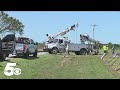 Local news coverage of tornado recovery efforts in benton county