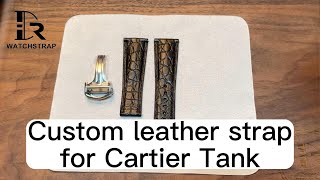 Custom Round-scale Alligator leather strap for Cartier Tank (Quick Release) | Drwatchstrap