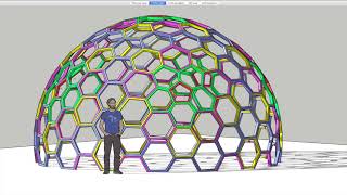 Free 9v Honeycomb Dome Plans  from GeoDome