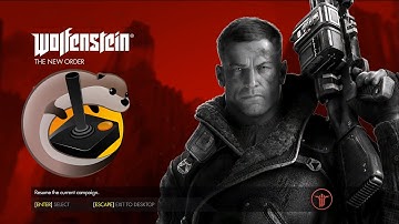 Wolfenstein: The New Order gameplay (Ubuntu 15.10 + Wine 1.8-rc4 64bit)