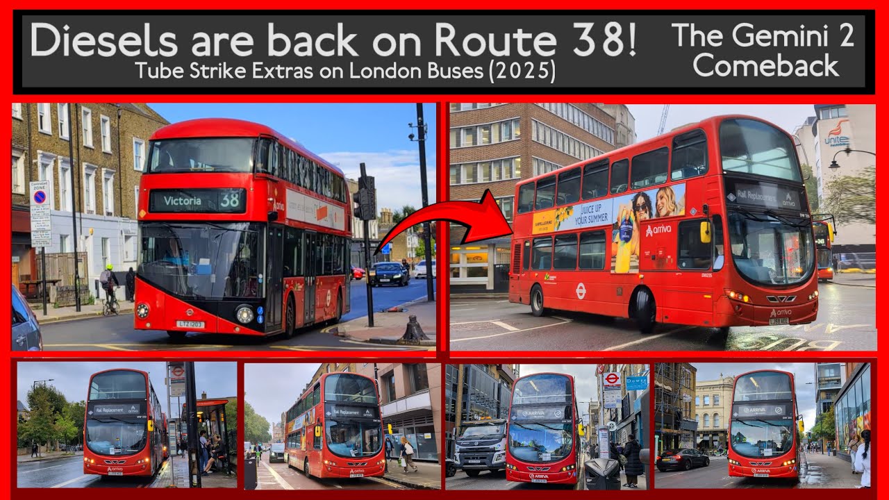STRIKE EXTRAS | Gemini 2 Diesels Back on Route 38! The OLDEST Arriva DDs | Tube Strikes 2025