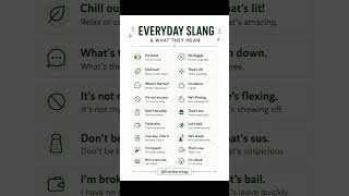 Everyday slang and what do they mean | #English  #englishlearning #englishteacher #Shorts