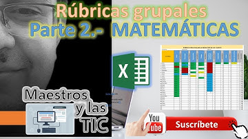 RÚBRICAS GRUPALES EN EXCEL PARA MATEMÁTICAS:::SEGUNDA RÚBRICA