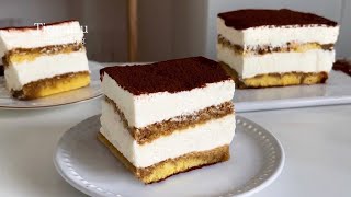 牛乳パックで簡単！カステラで作る！10分で本格ティラミス作り方 Tiramisu 티라미수