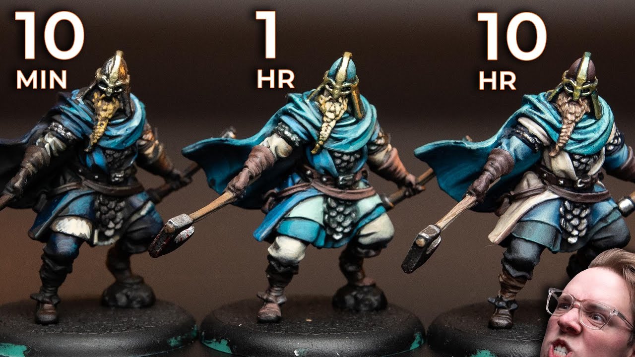 Paint the Same Mini in 10 minutes, 1 hour, and 10 hours - YouTube