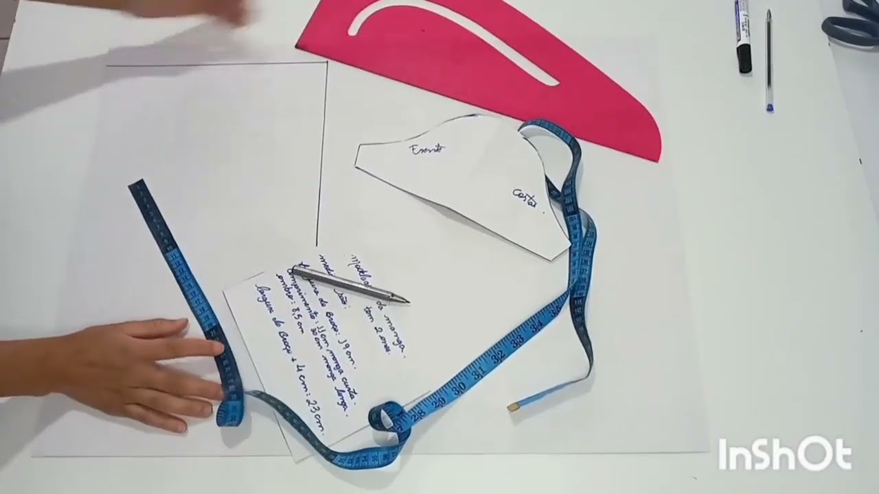 COMO FAZER A MODELAGEM MANGA DA COMPRIDA /VESTIDO INFANTIL /#costurainiciantes #modelagem