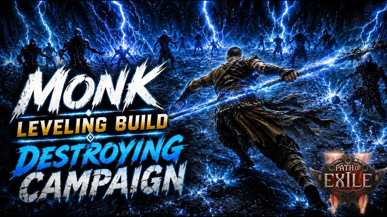 PoE 2 - Monk leveling build - Invoker & Martial Artist - Lightning FAST - 0.5.5