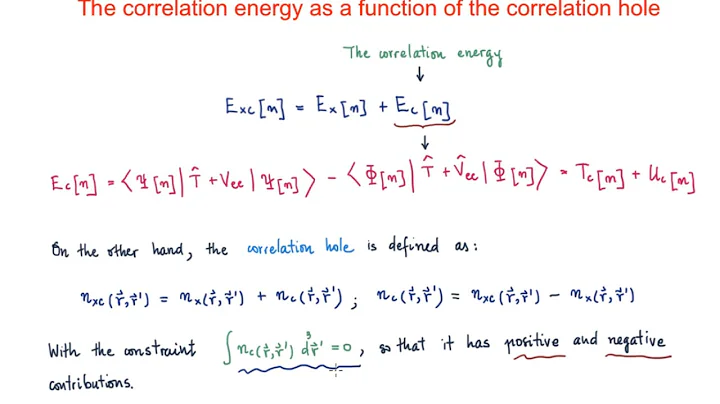 The correlation energy as a function of the correlation hole