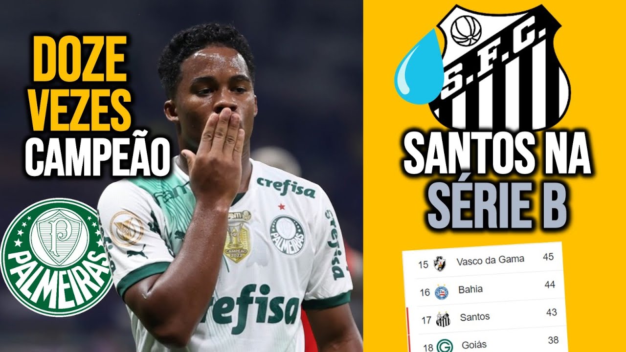 PELA 12ª VEZ, PALMEIRAS É CAMPEÃO BRASILEIRO! E SANTOS CAI PRA SÉRIE B ...