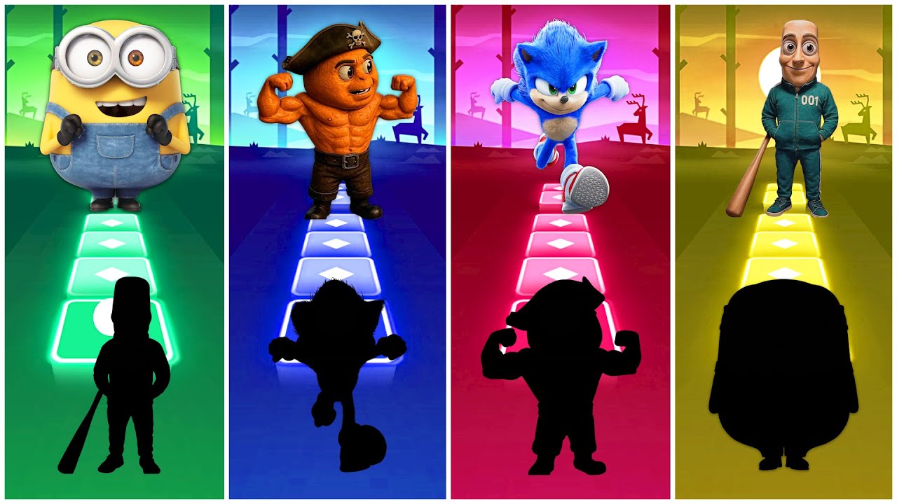 Minions 🆚 Pirate Brainrot 🆚 Sonic 🆚 Squid Brainrot | Tiles Hop EDM Rush!