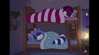 Pinch Raccoon and Jelly Otter Sleeping @pjvera 