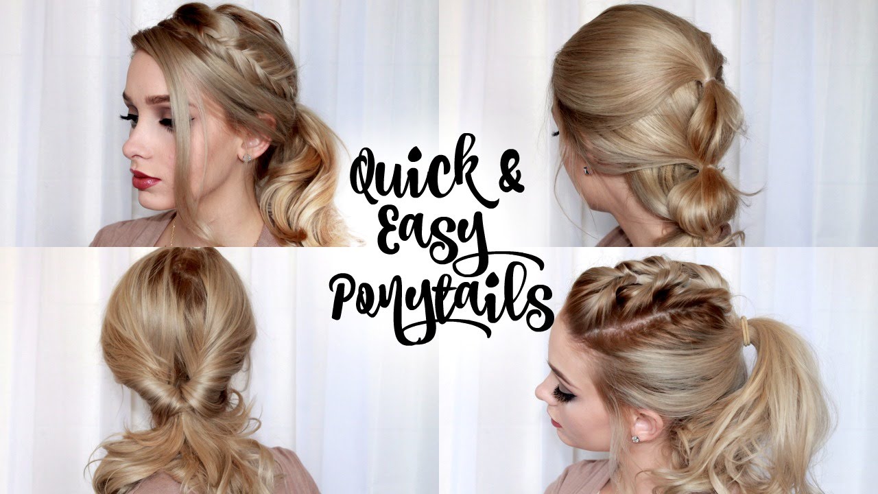 5 Quick & Easy Ponytail Hairstyles - YouTube