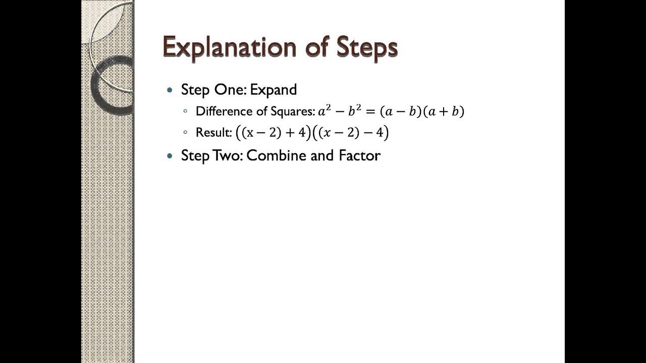 how-to-factor-x-2-2-16-youtube