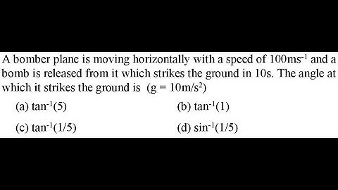 A bomber plane is moving horizontally with a speed of 100ms-1 and a bomb is re